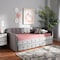 Baxton Studio Jona Grey Velvet and Button Tufted Twin Size Daybed with Trundle 169-10845 - alternate 2
